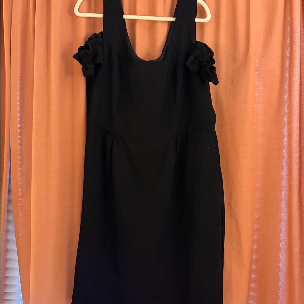 Classic Black Sleeveless Ruffle Off-The-Shoulder Dress